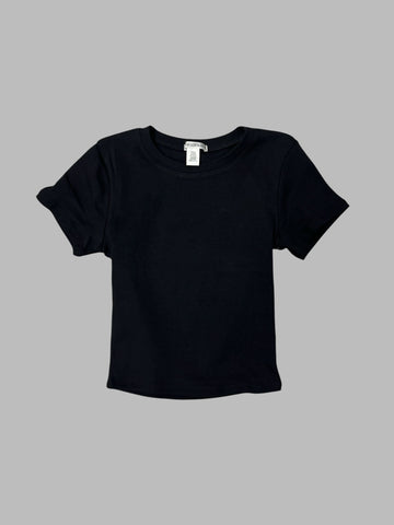 Crew Neck Short Sleeve Crop Top 12768