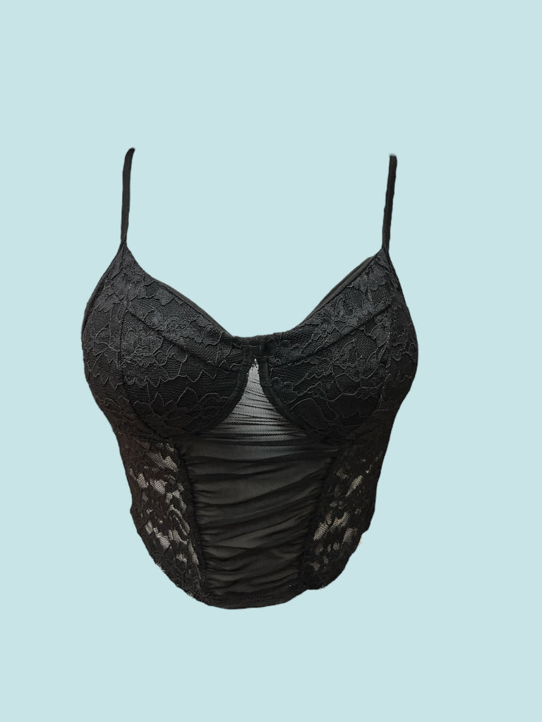 Lace & Mesh Cropped Cami 21429