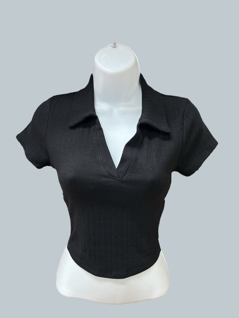 Collared Cropped Top 23239