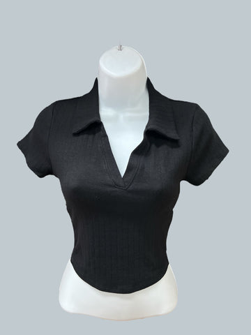 Collared Cropped Top 23239
