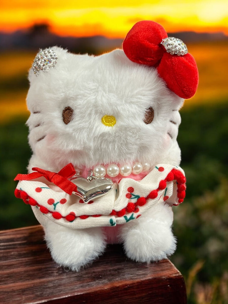 Hello Kitty Rhinestone Plushie Keychain