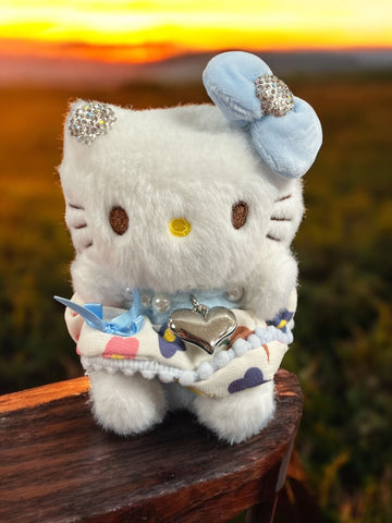 Hello Kitty Rhinestone Plushie Keychain
