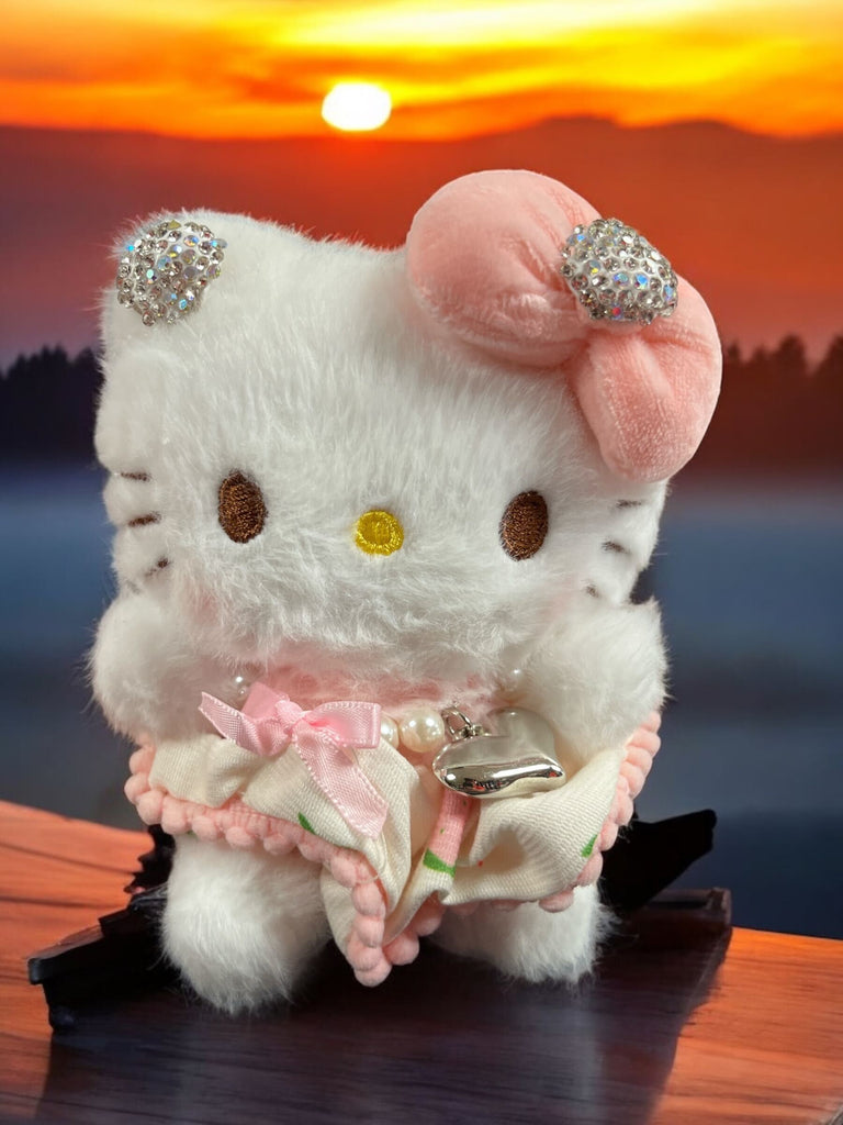 Hello Kitty Rhinestone Plushie Keychain
