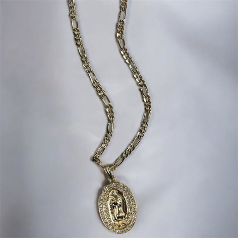 Virgin Mary Gold Plated Necklace