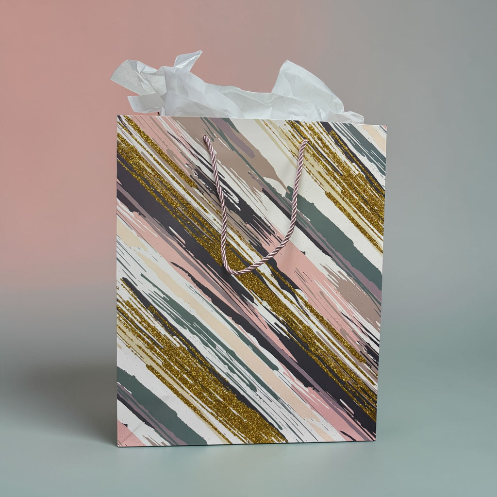 Glitter Brush Strokes Gift Bag