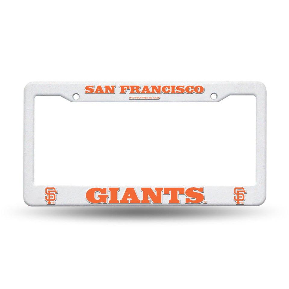 SF Giants White Plastic License Plate Frame