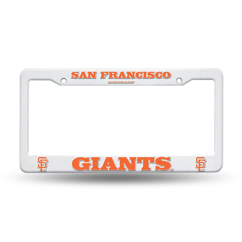 SF Giants White Plastic License Plate Frame
