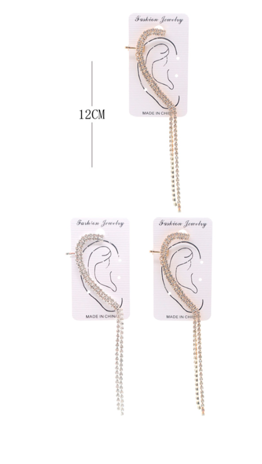Rhinestone Dangle Cuff Earring