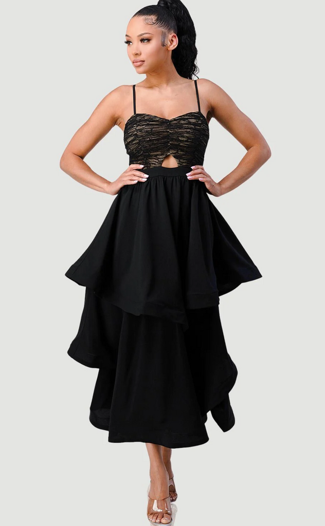 Laced Cut-Out Midi Dress 71441