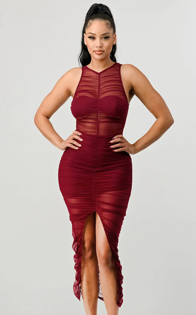 Lux See-Thru Mesh Bodycon Dress Privy 72949 ( FINAL SALE )