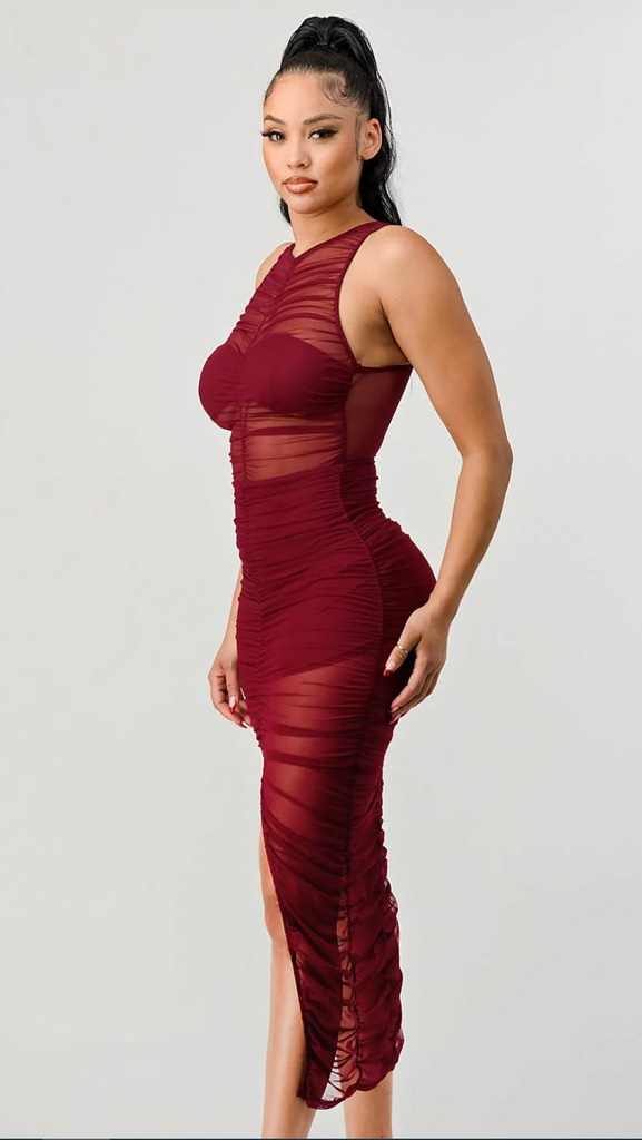 Lux See-Thru Mesh Bodycon Dress Privy 72949 ( FINAL SALE )