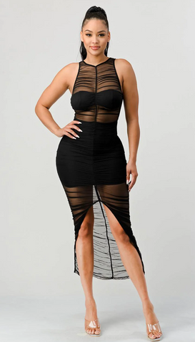 Lux See-Thru Mesh Bodycon Dress Privy 72949 ( FINAL SALE )
