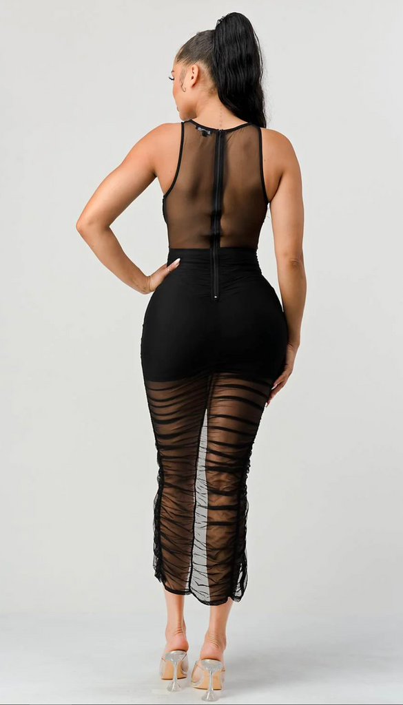 Lux See-Thru Mesh Bodycon Dress Privy 72949 ( FINAL SALE )