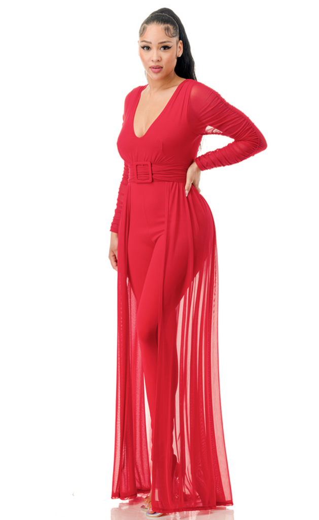 Long Sleeve Buckled Jumpsuit A3 5950 ( FINAL SALE )