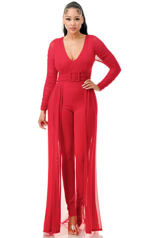 Long Sleeve Buckled Jumpsuit A3 5950 ( FINAL SALE )
