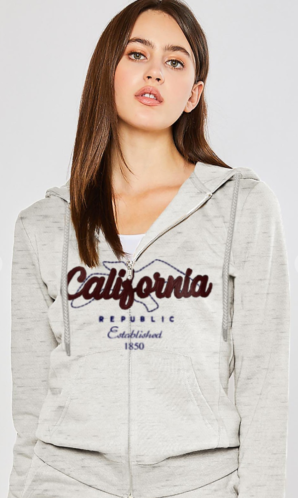 California Zip Up Hoody Reflex JK409 - Craze Fashion