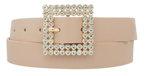 Double Row Rhinestone Square Fashion Belt