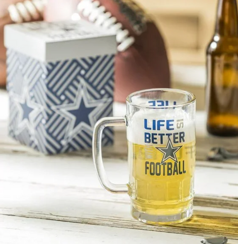 Cowboys Tankard 18oz. Glass w/ Box