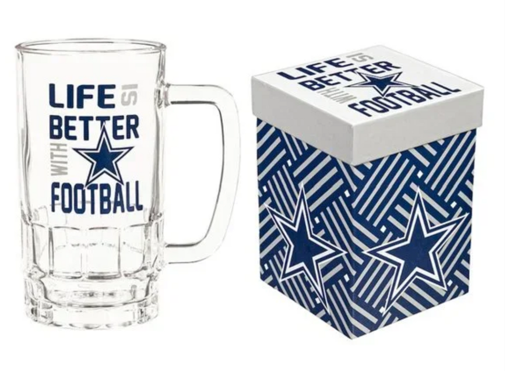 Cowboys Tankard 18oz. Glass w/ Box