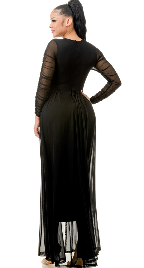 Long Sleeve Belted Dress A3 6152