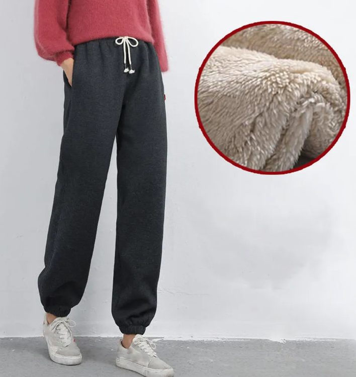 Faux Wool Lined Joggers