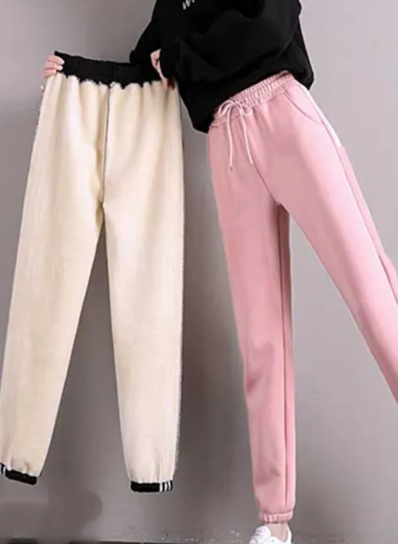 Faux Wool Lined Joggers