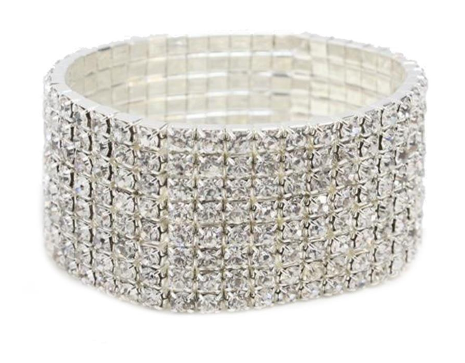 8 Row Rhinestone Stretch Bracelet