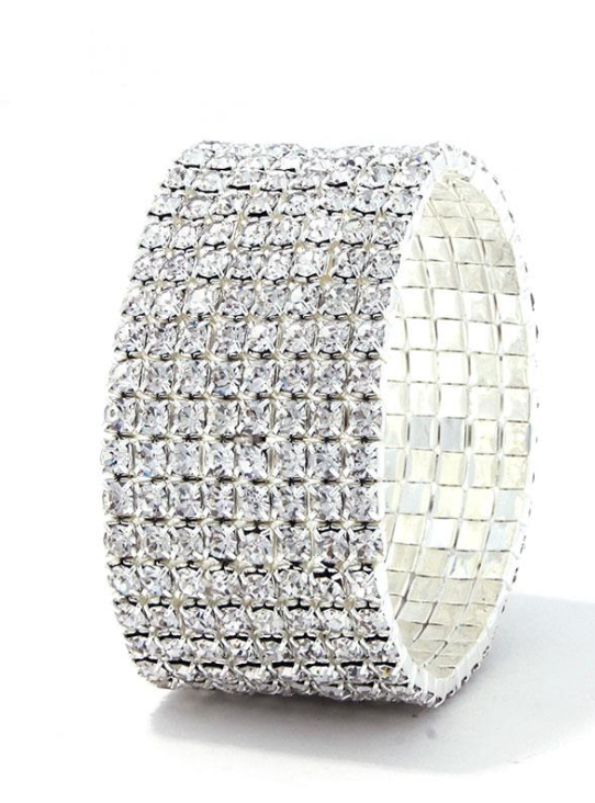 8 Row Rhinestone Stretch Bracelet