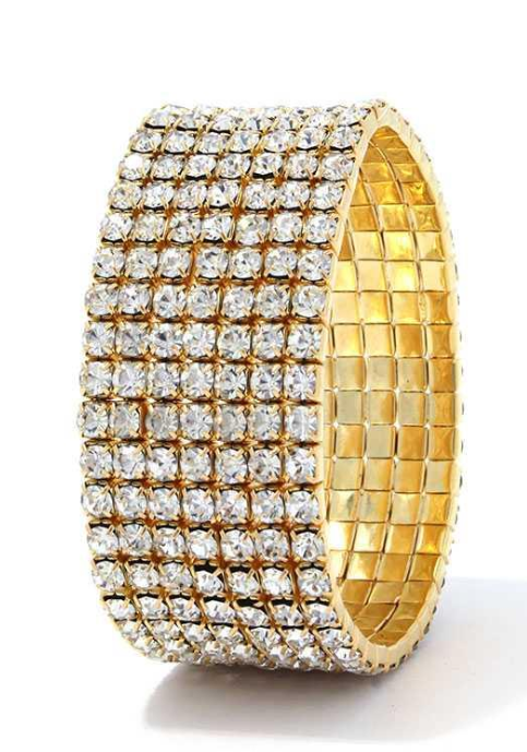 7 Row Rhinestone Stretch Bracelet