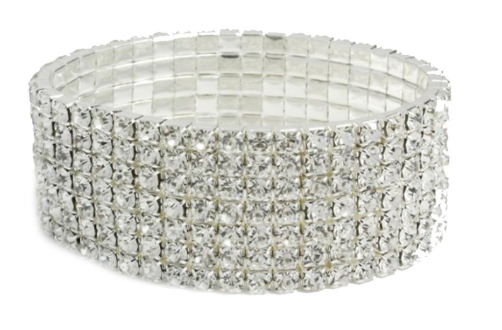 7 Row Rhinestone Stretch Bracelet