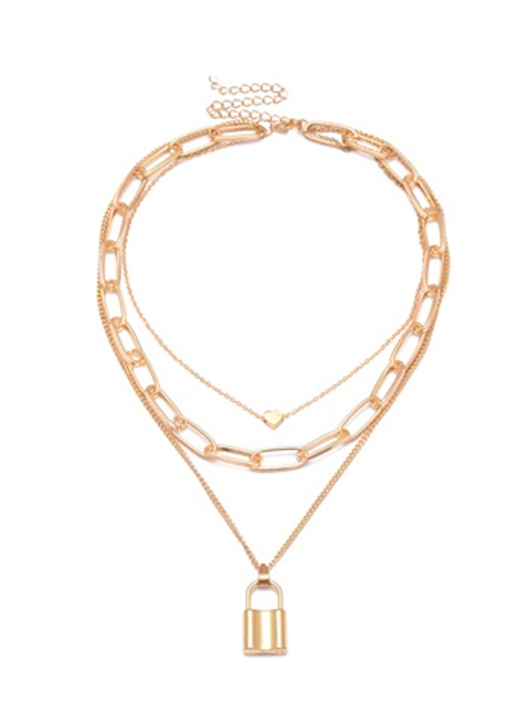 3 Layer Lock Necklace