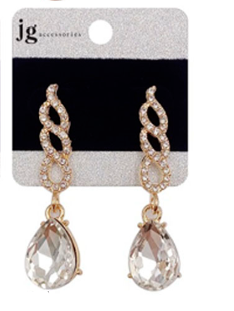 Linked Rhinestone Earrings