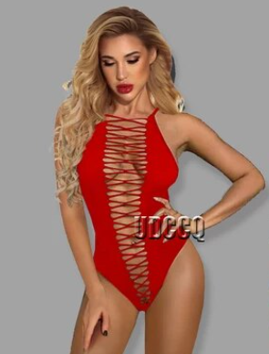 Criss Cross Open Front Halter Lingerie