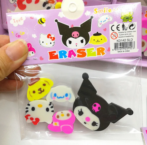 Sanrio Friends Erasers 5Pcs