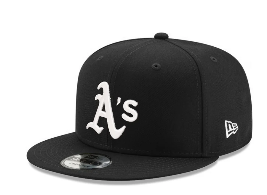 Oakland A's Black White Snapback