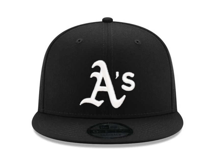 Oakland A's Black White Snapback