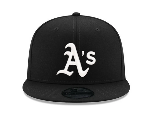 Oakland A's Black White Snapback