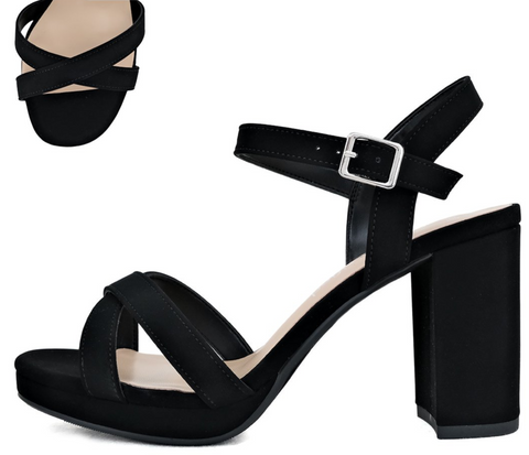 Map Criss Cross Heels Wide Fit