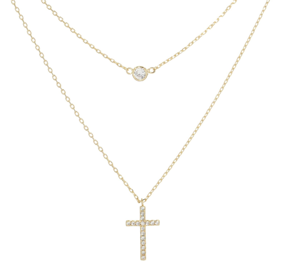 2 Layered Pendant Gold Necklace