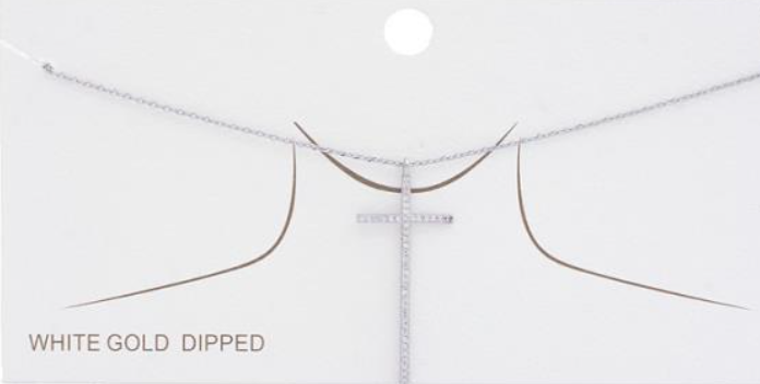 Long Rhinestone Cross Necklace