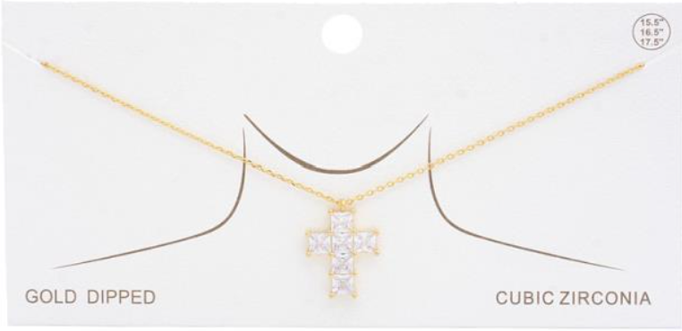 Short Diamond Cross Necklace