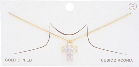 Short Diamond Cross Necklace