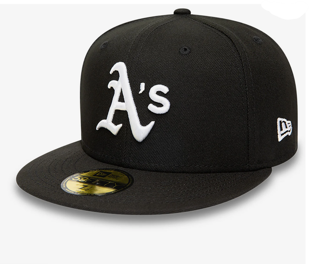 Oakland A's Black White 59FIFTY Fitted Hat