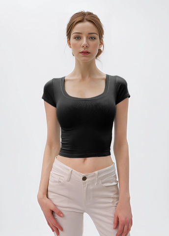Scoop Neck Crop Top H&H 49614