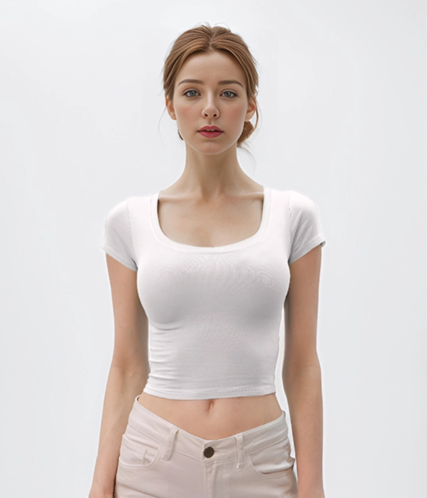 Scoop Neck Crop Top H&H 49614