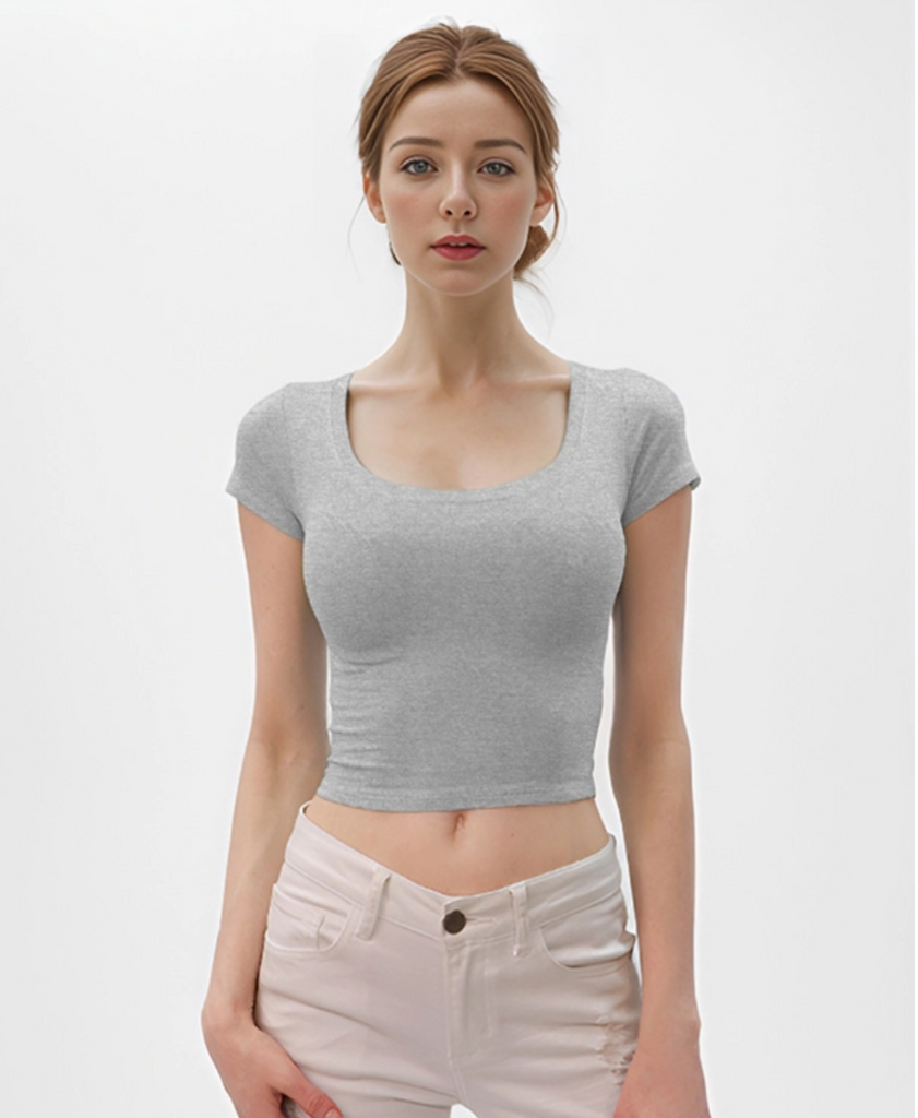 Scoop Neck Crop Top H&H 49614