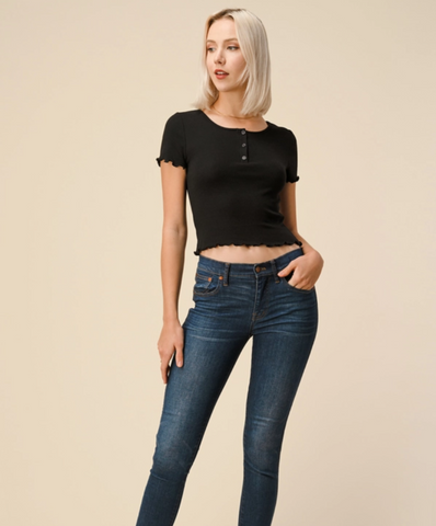 Button Down Stitch Top H&H 33385