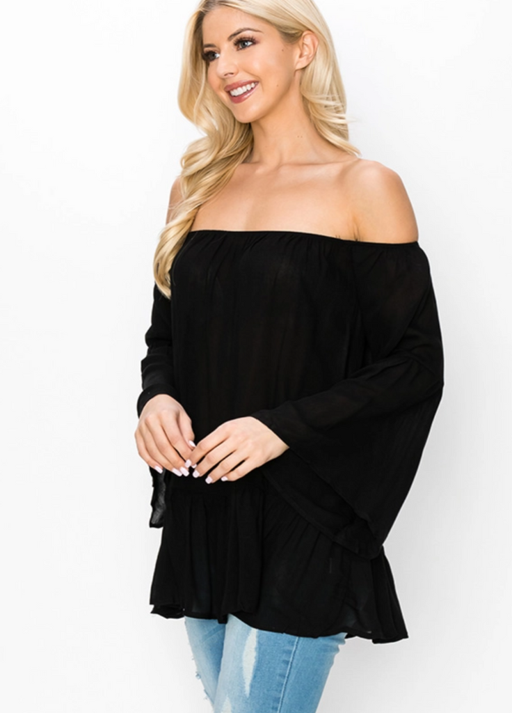 Off Shoulder Bell Sleeve Top H&H 18973