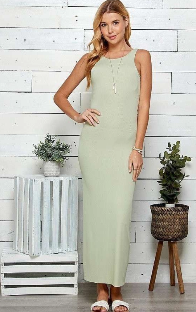 Back Scoop Rib Maxi Dress 46688