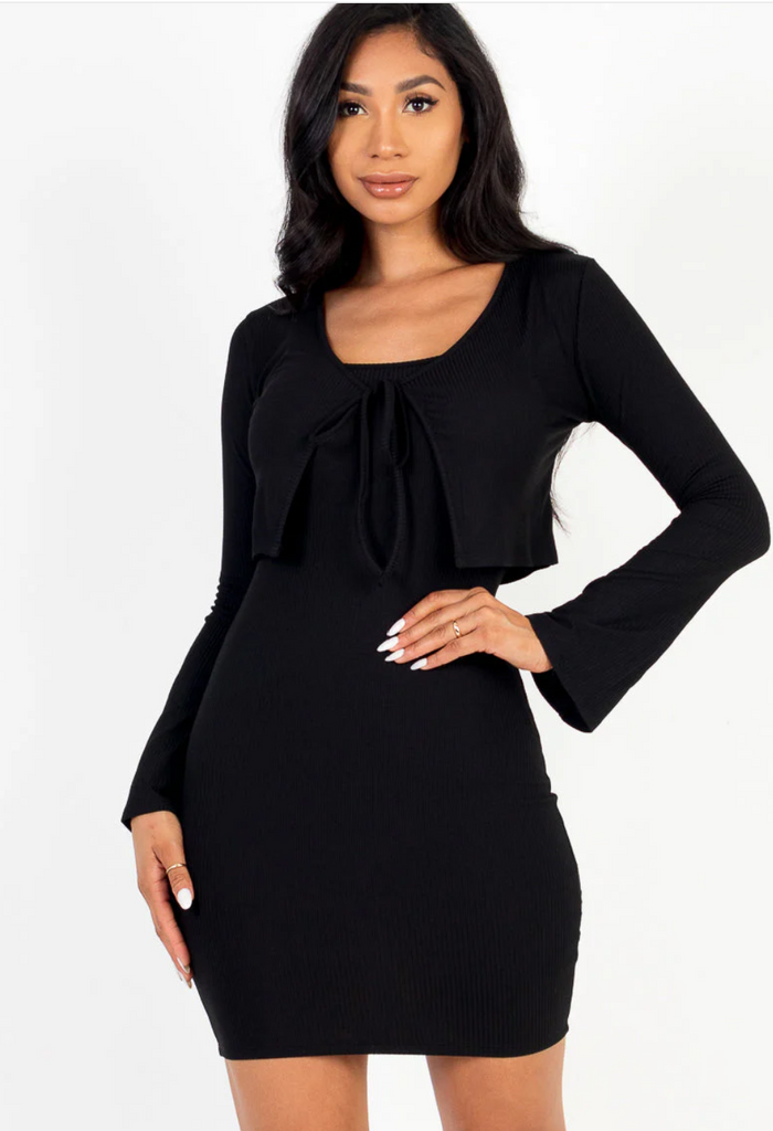 Cardigan & Mini Cami Bodycon Dress 3739